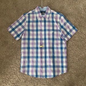 Chaps Men’s purple and blue short sleeve button down shirt